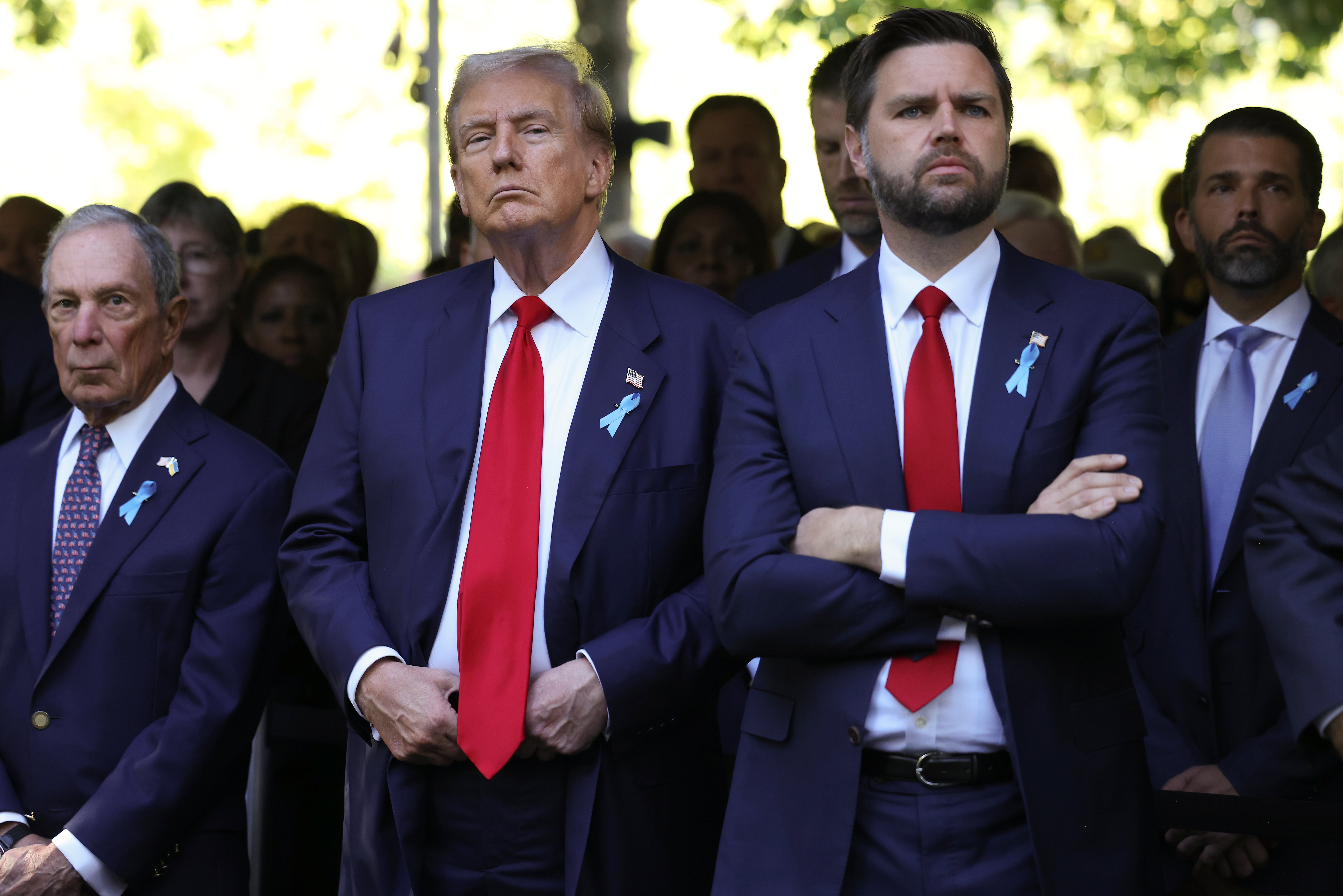 Donald Trump and Senator JD Vance attend the 9/11 Memorial ceremony on the 23rd anniversary of the Sept. 11 attacks. CNN recently played a video of Donald Trump calling Kamala Harris a fascist after Vance said nobody should use the word.