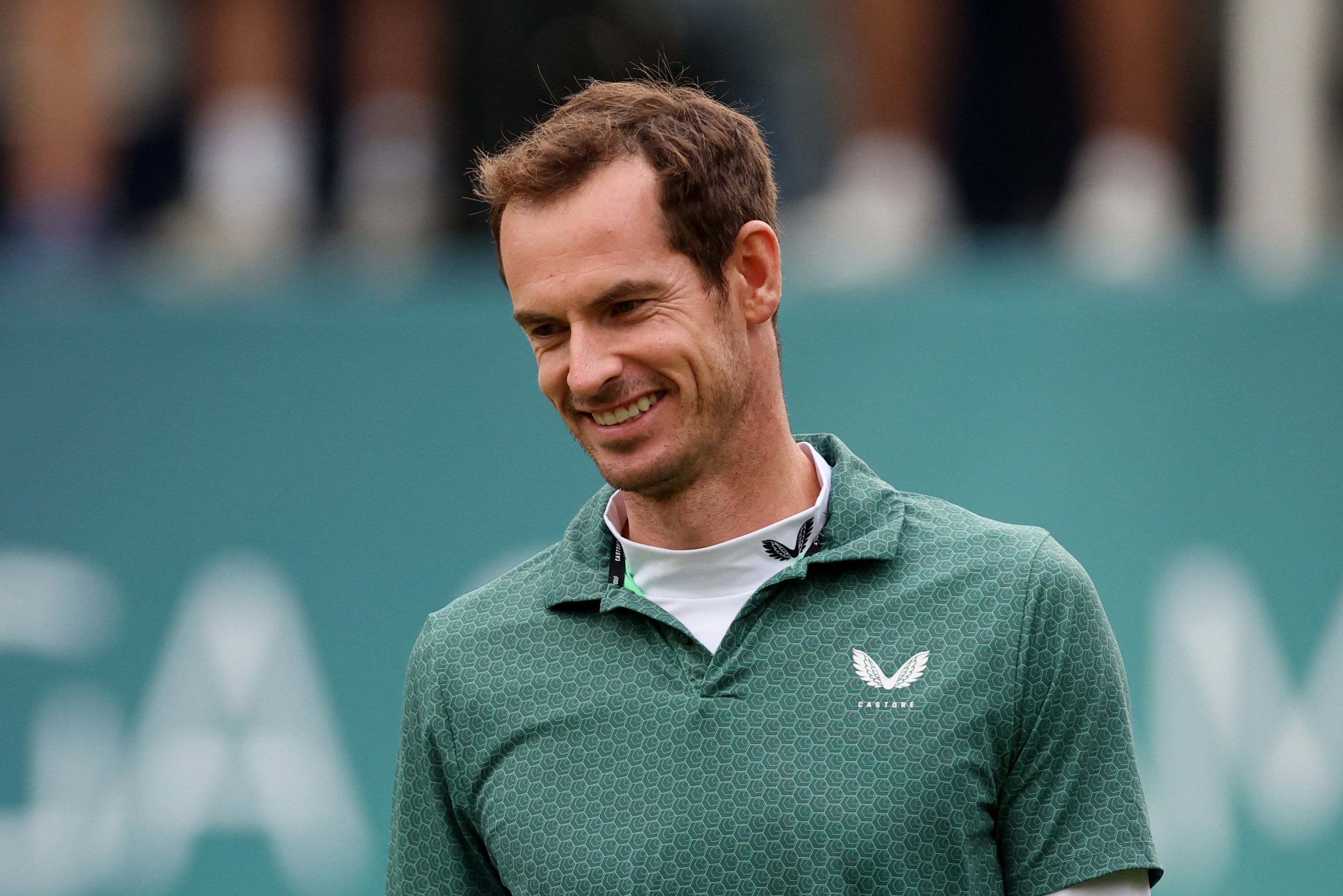 Andy Murray reacts during the BMW PGA Championship Pro-Am