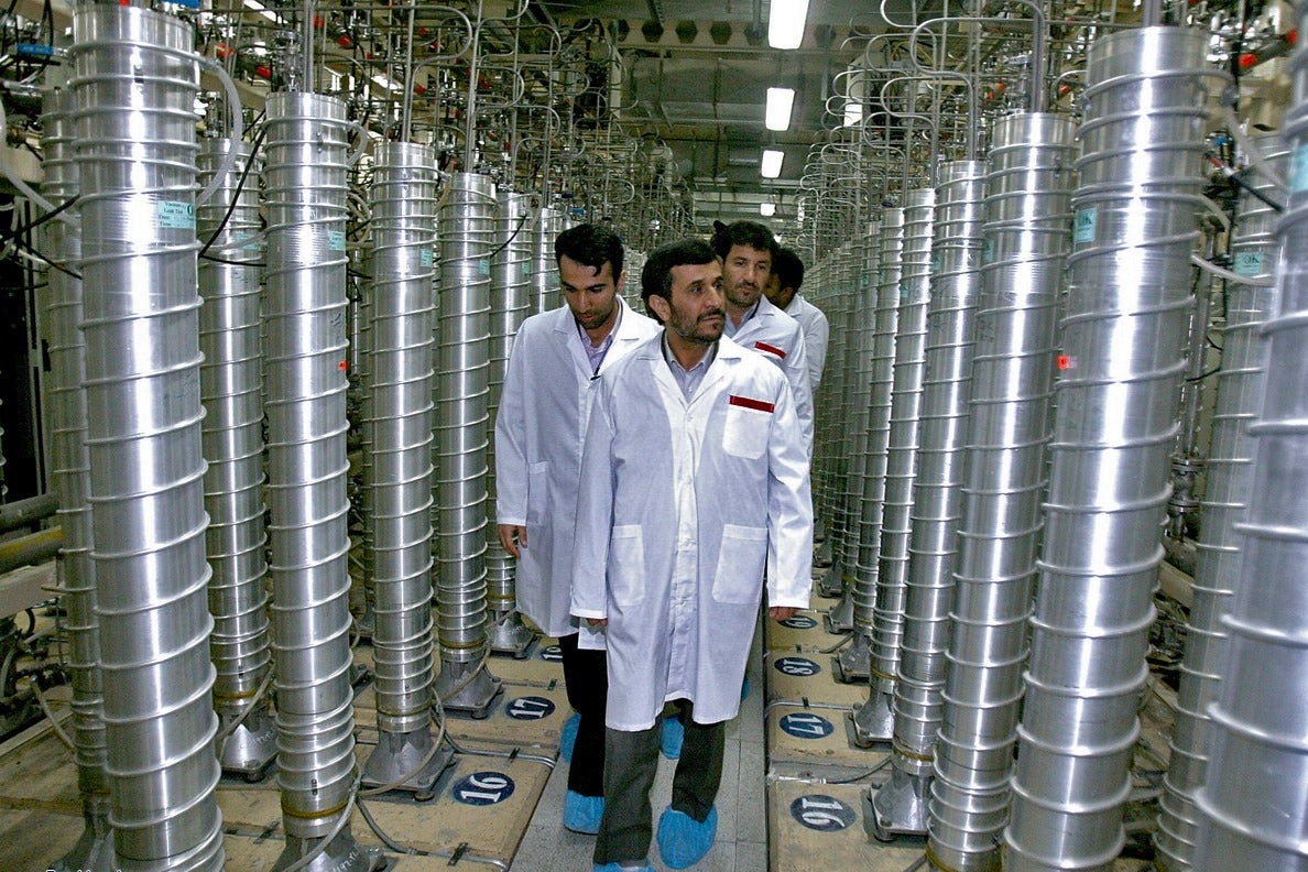 Iranian president Mahmoud Ahmadinejad visits nuclear facilities in 2008, these same facilities would be significantly damaged in an Israeli cyberattack