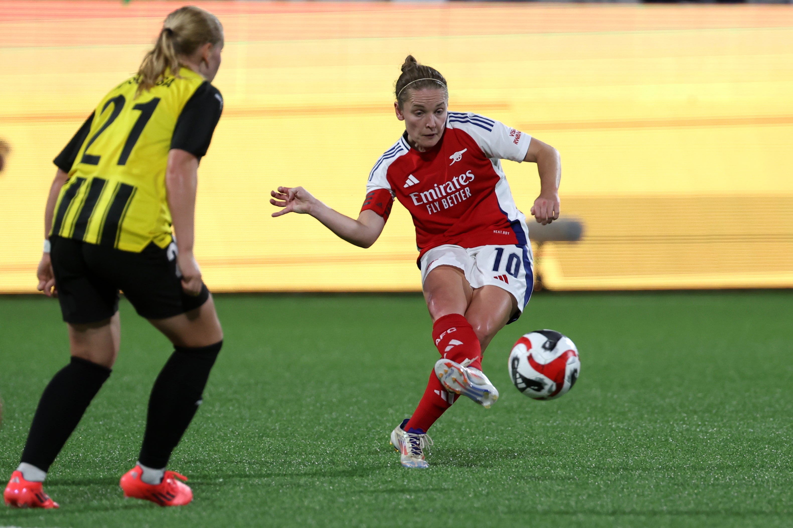 Arsenal’s Kim Little in action against Hacken