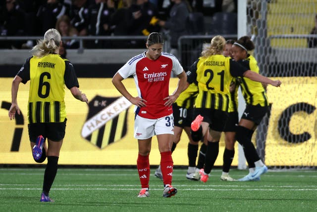 <p>Arsenal suffered a frustrating defeat in their Women’s Champions League qualifer</p>