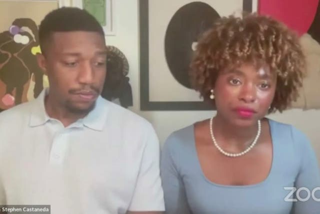 <p>Stephen Castaneda and Marissa Calhoun during a news conference on Tuesday. The couple have filed a lawsuit after they said that a Los Angeles-area fertility clinic threw away their embryos</p>