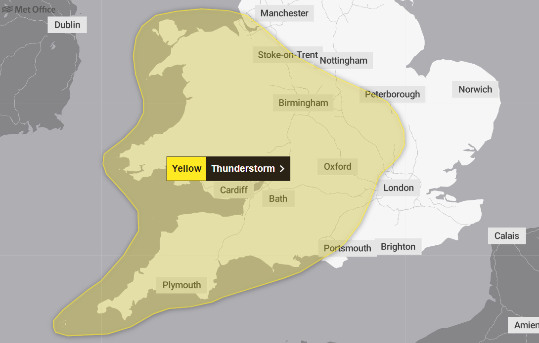 Saturday’s weather warning spreads further north