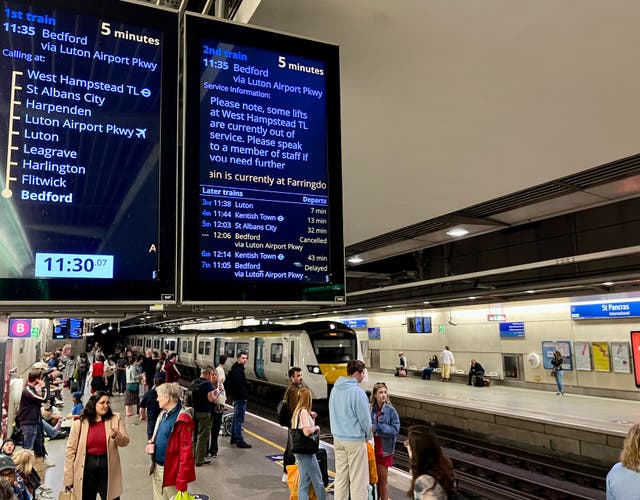 <p>Going places? Passengers waiting for Thameslink trains at London St Pancras International</p>