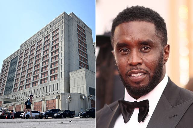 <p>Sean “Diddy” Combs (derecha) está detenido en el Centro de Detención Metropolitano de Brooklyn, Nueva York (izquierda) </p>