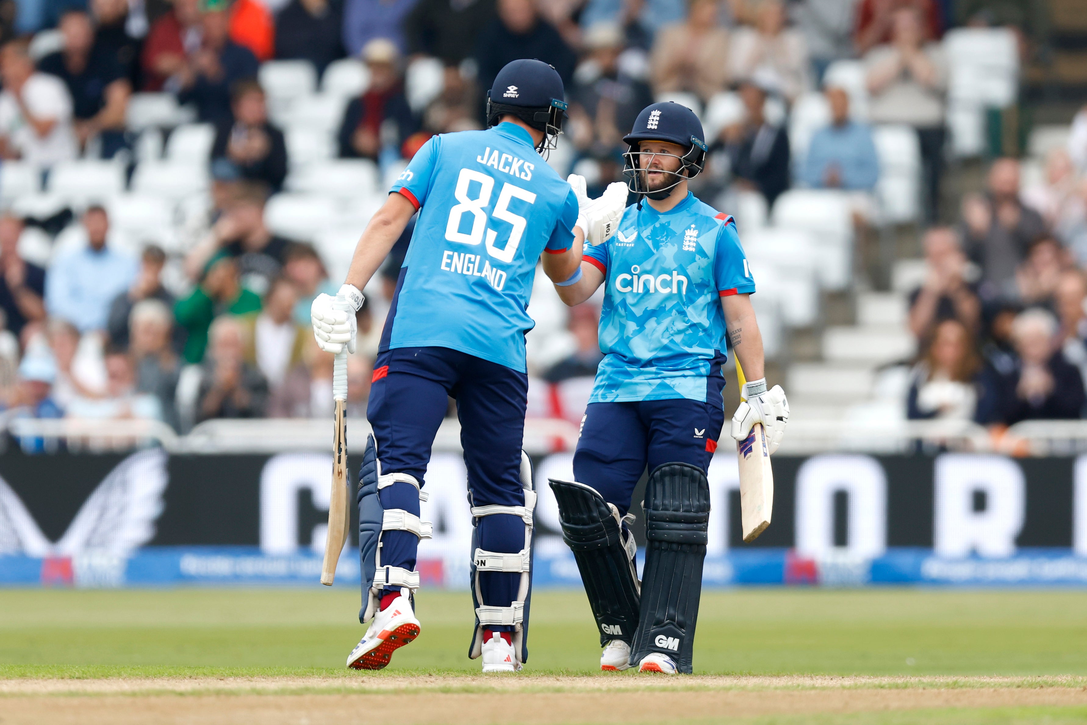 Duckett is congratulated by Will Jacks