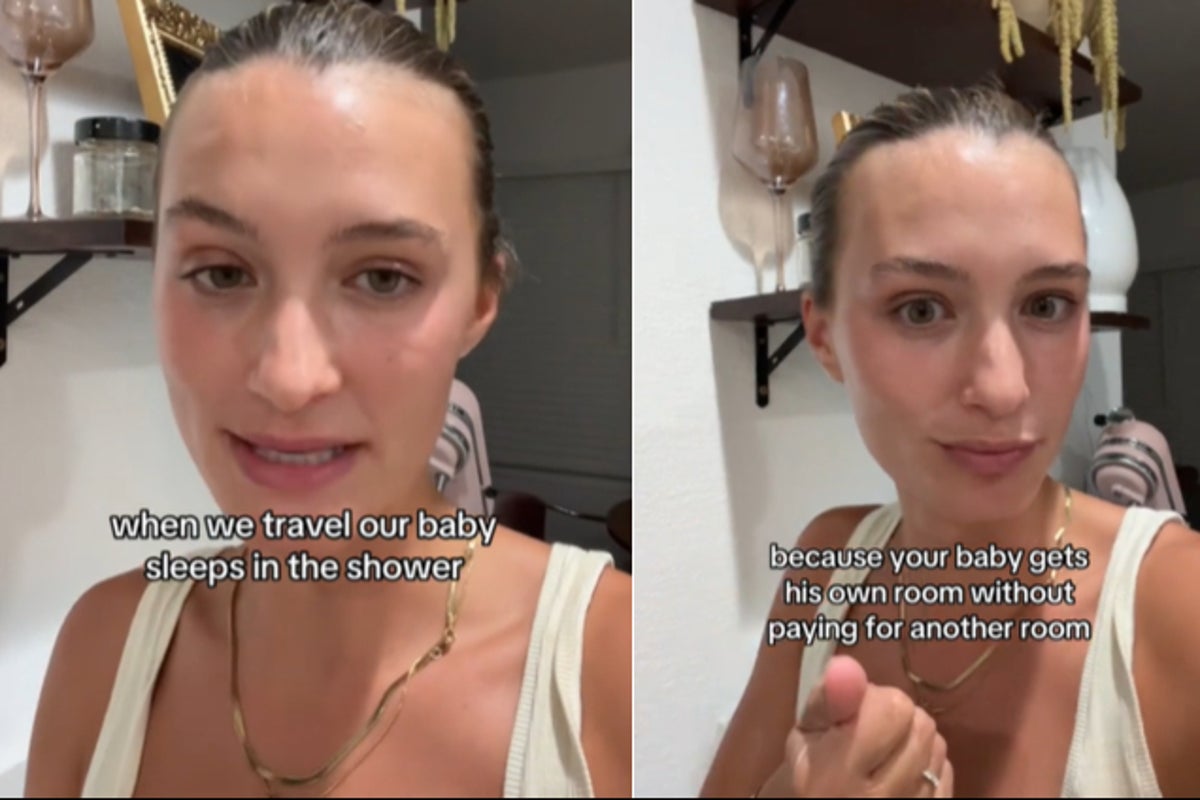 Mum describes putting her baby in the shower to sleep as her ‘number one travel hack’