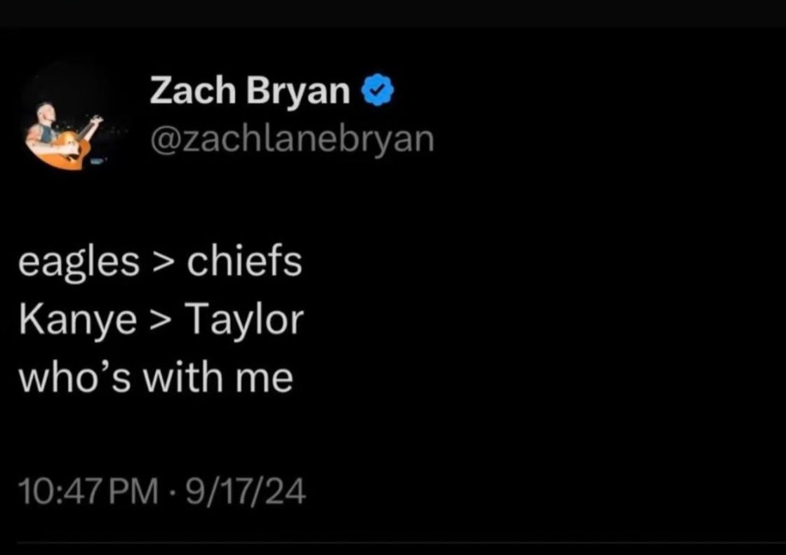 Tweet by Zach Bryan