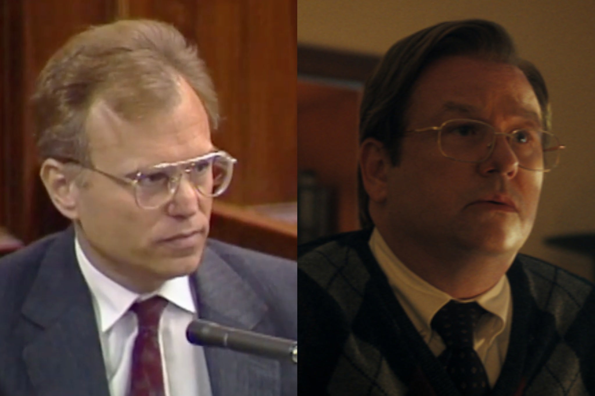 Jerome Oziel (left) and Dallas Roberts (right) playing him in the Netflix series