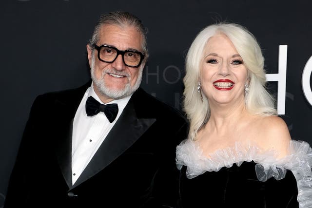 <p>Joe Germanotta and Cynthia Germanotta attend the "House Of Gucci" New York Premiere at Jazz at Lincoln Center on November 16, 2021 in New York City</p>