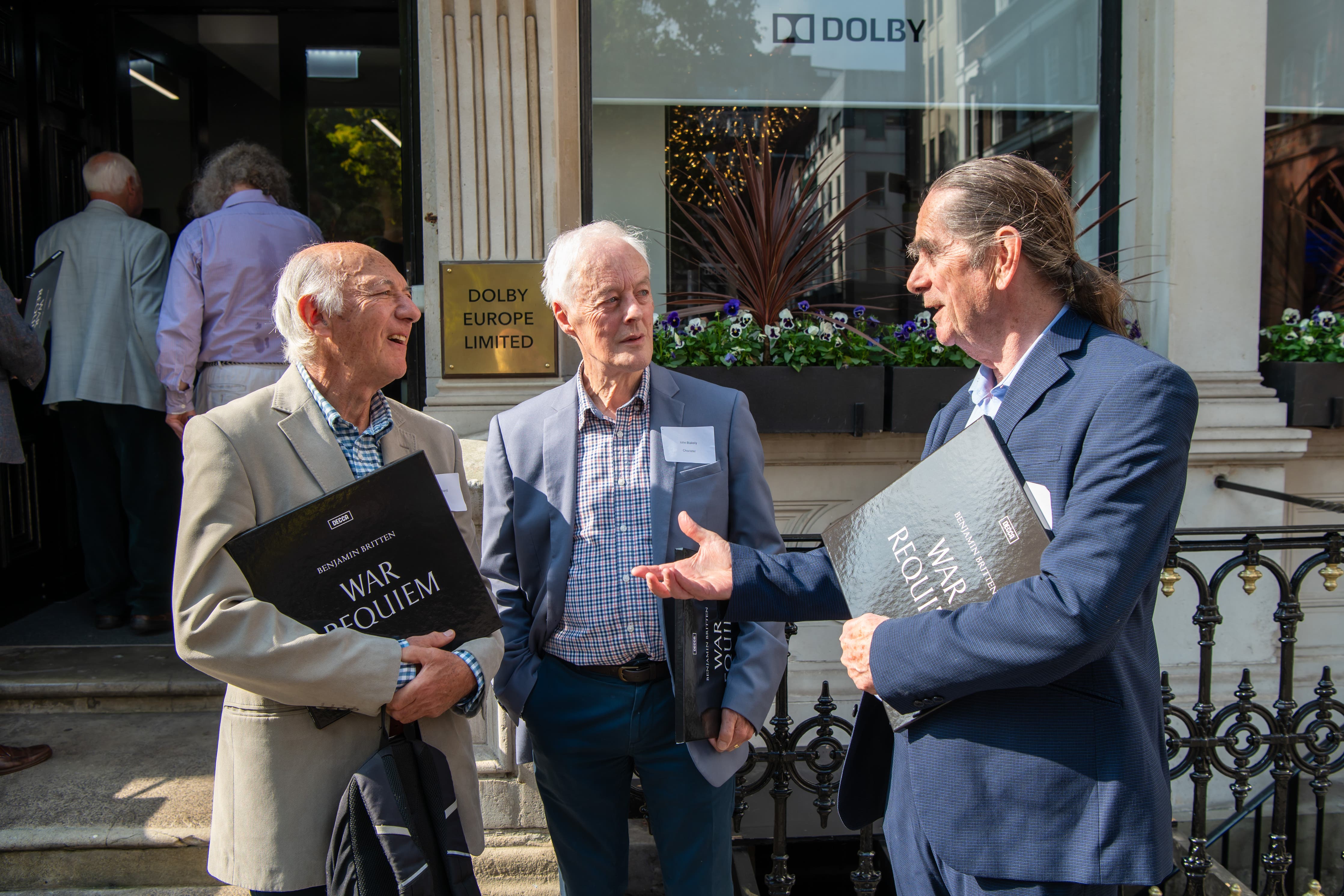 Laurence Bard (left), who was one of the choristers at Highgate School and part of the recording of War Requiem in 1963, reunited with the choir at the Dolby Theatre in Soho (Carsten Windhorst)