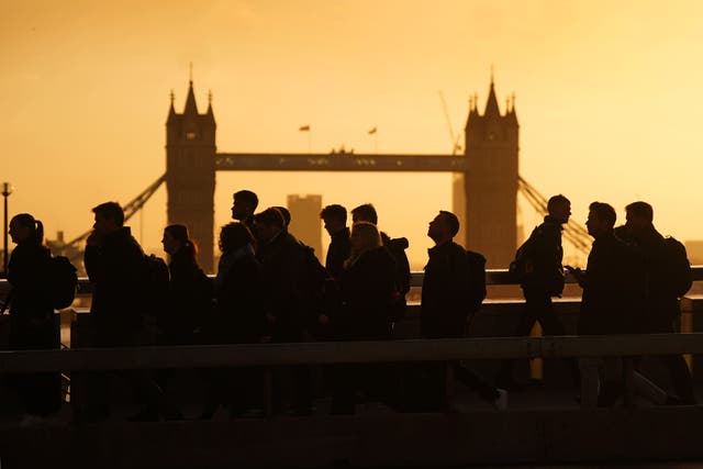 A study has looked at the ‘epidemic’ of long working hours in the UK (Victoria Jones/PA)