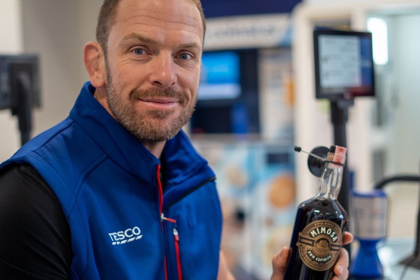 Handout photo of former Welsh rugby hero Alun Wyn Jones at a Tesco store in Swansea (Tesco/PA)