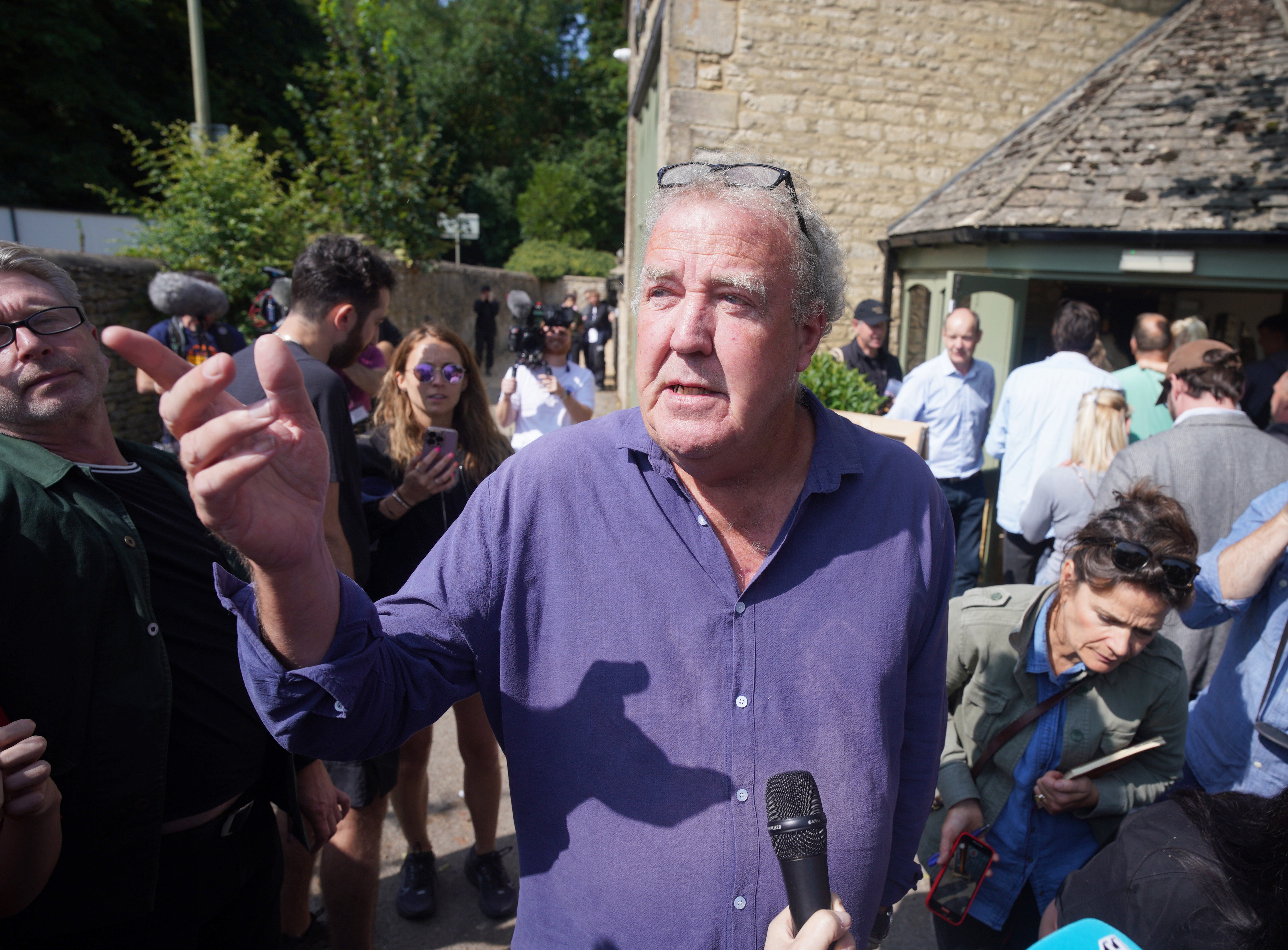 Clarkson at the opening of his pub in August