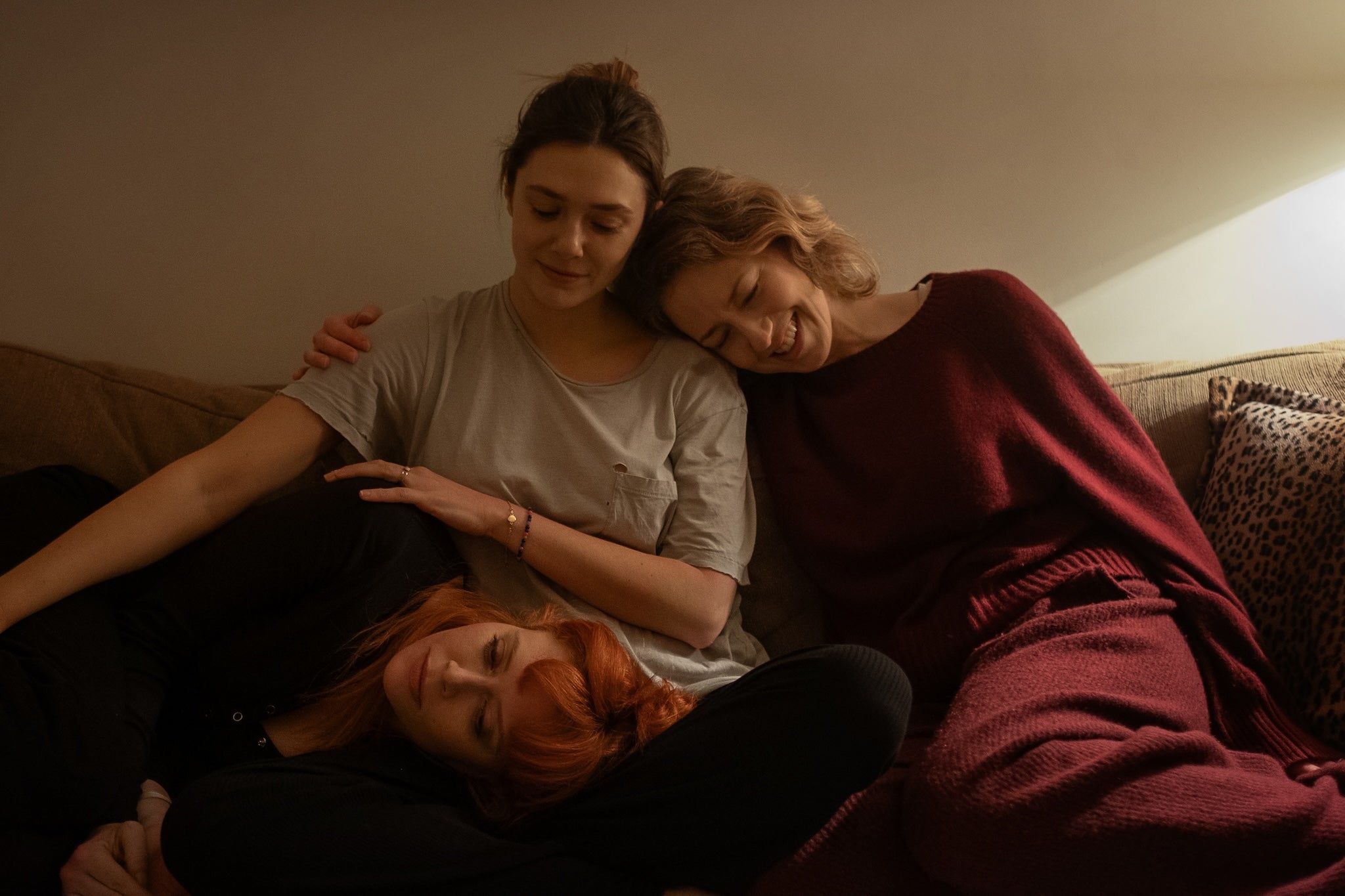 No better friend than a sister: Natasha Lyonne, Elizabeth Olsen, and Carrie Coon in ‘His Three Daughters’