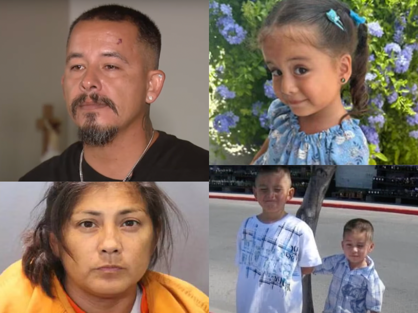 Juan Ruiz (top left) speaks out about the mother of his children Sandra Hernandez-Cazares (bottom left) who was arrested in the death of their daughter Ily Ruiz (top right) after the child was found dead in a hot car and Hernandez-Cazares was allegedly intoxicated. It happened just 12 years after their sons (bottom left) were run over by a drunk driver in 2012.