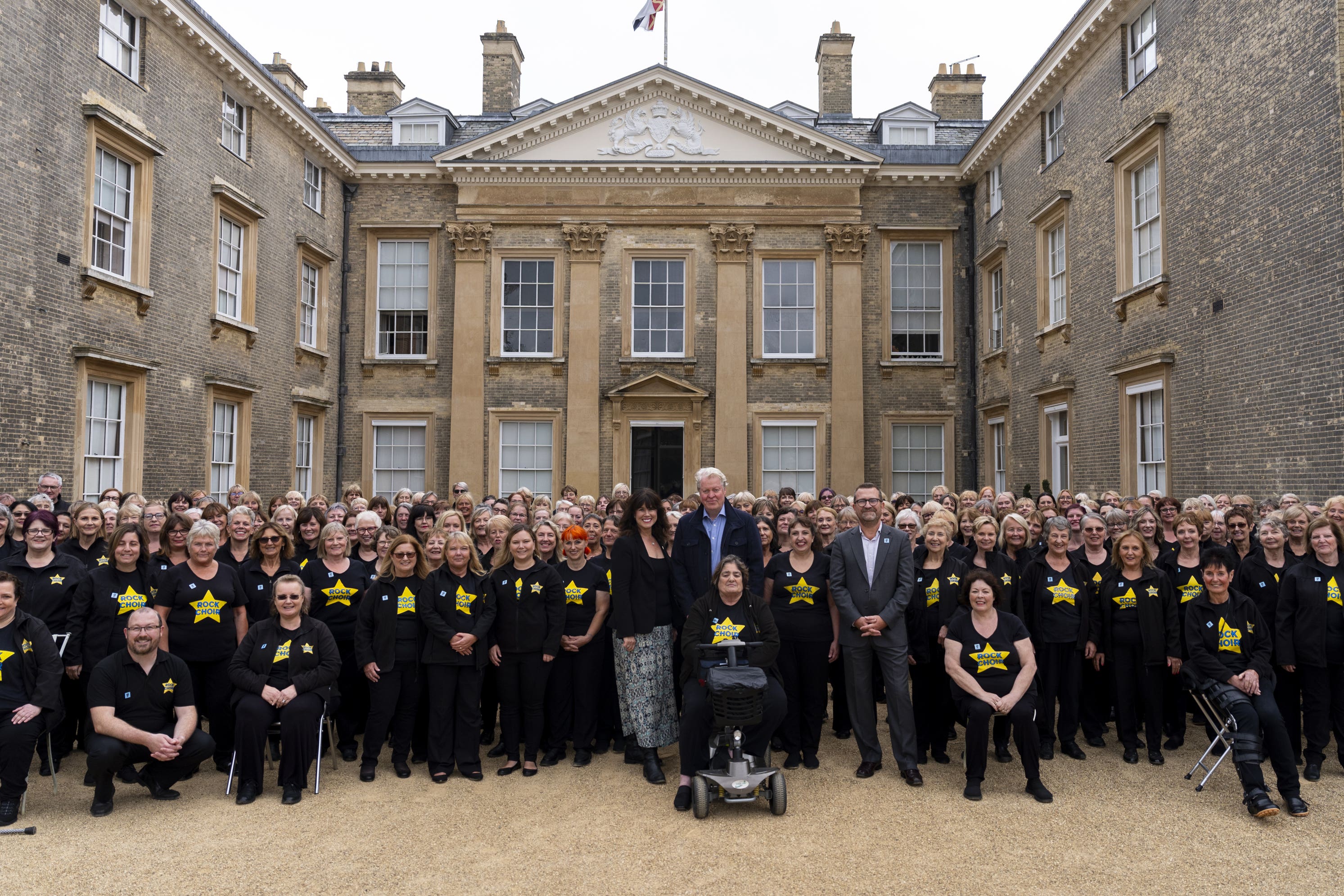 Earl Spencer met members of the Rock Choir at Althorp House (Jordan Pettitt/PA)