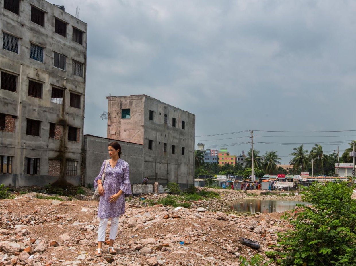 Livia Firth during the making of the documentary in Dhaka, Bangladesh