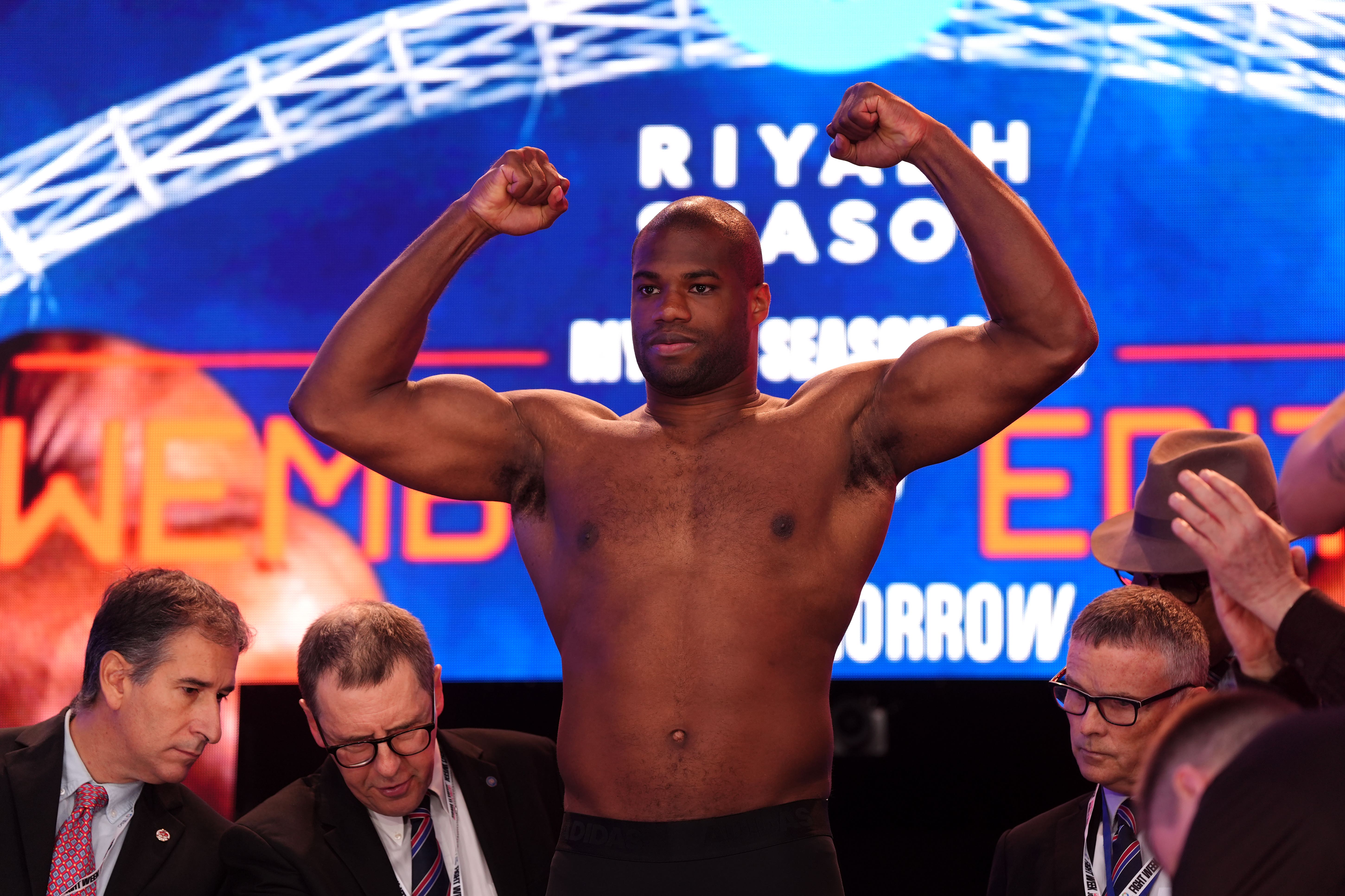 Daniel Dubois during a weigh-in (Bradley Collyer/PA)