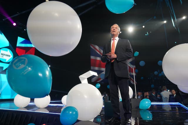 Reform UK leader Nigel Farage says his party will hold events across the UK (Joe Giddens/PA)