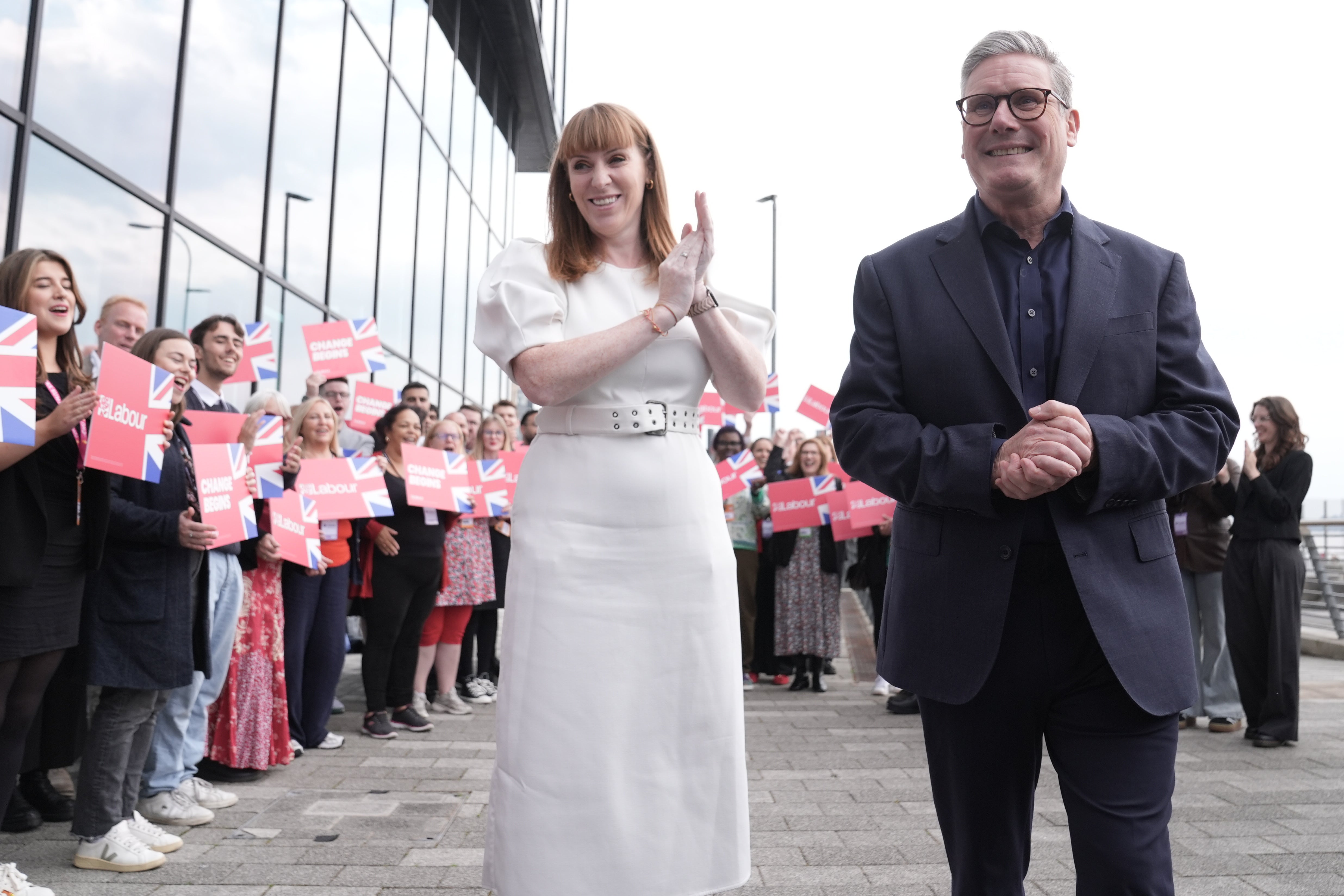 Prime Minister Sir Keir Starmer and Deputy Prime Minister Angela Rayner arriving on Saturday ahead of the Labour Party Conference in Liverpool