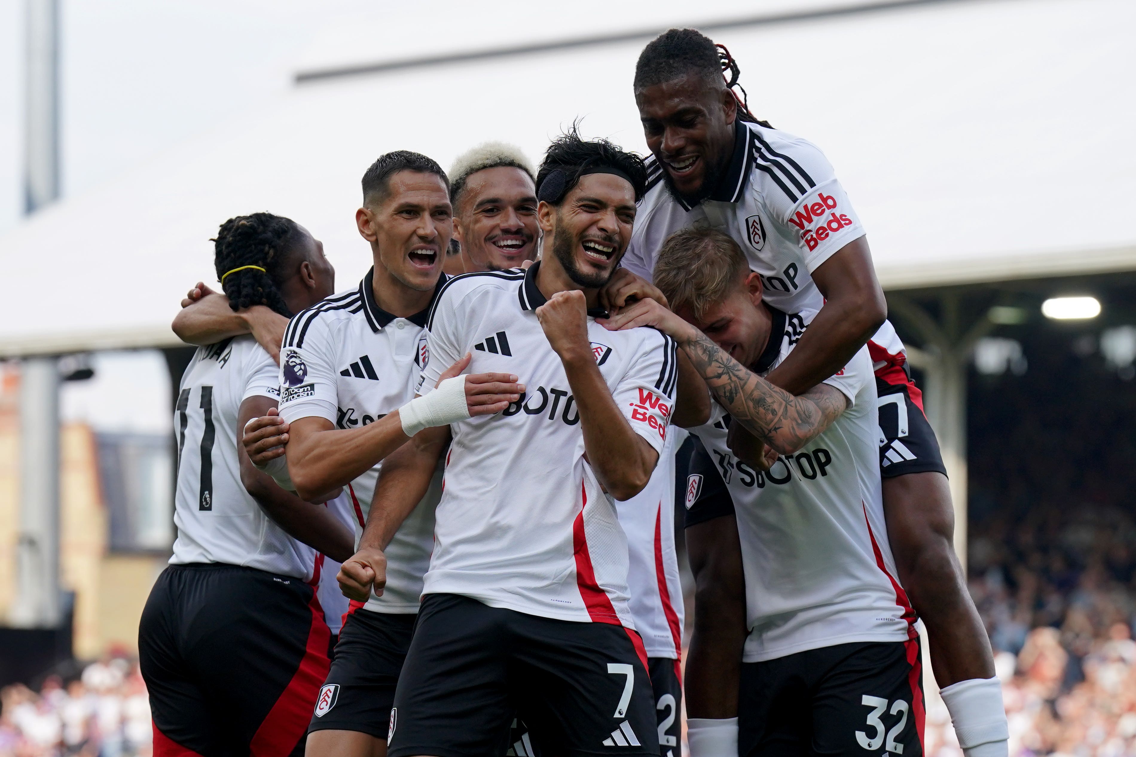 Raul Jimenez celebrates scoring the opener (Jonathan Brady/PA)