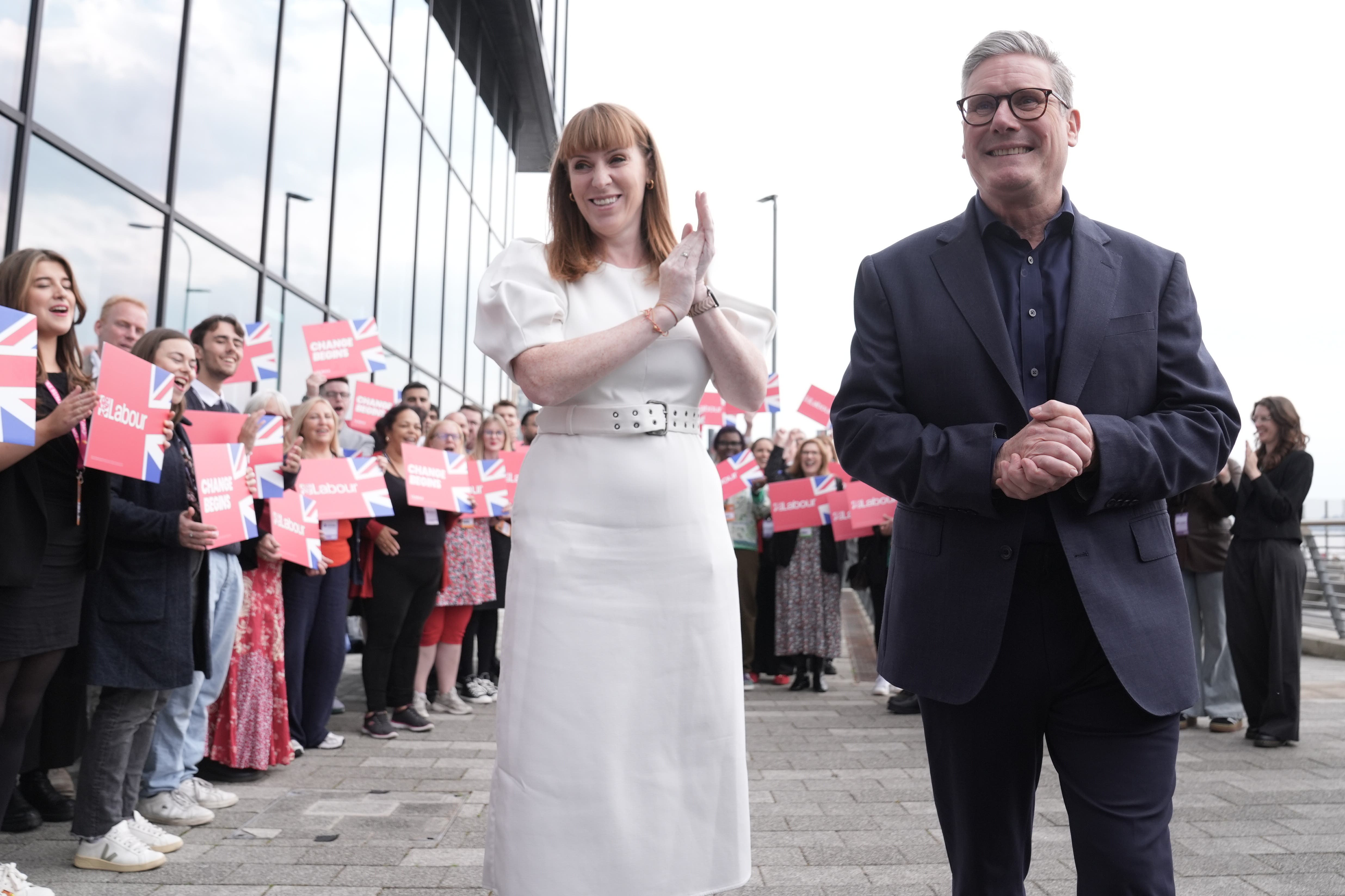 Prime Minister Sir Keir Starmer and Deputy Prime Minister Angela Rayner, in Liverpool (Stefan Rousseau/PA)