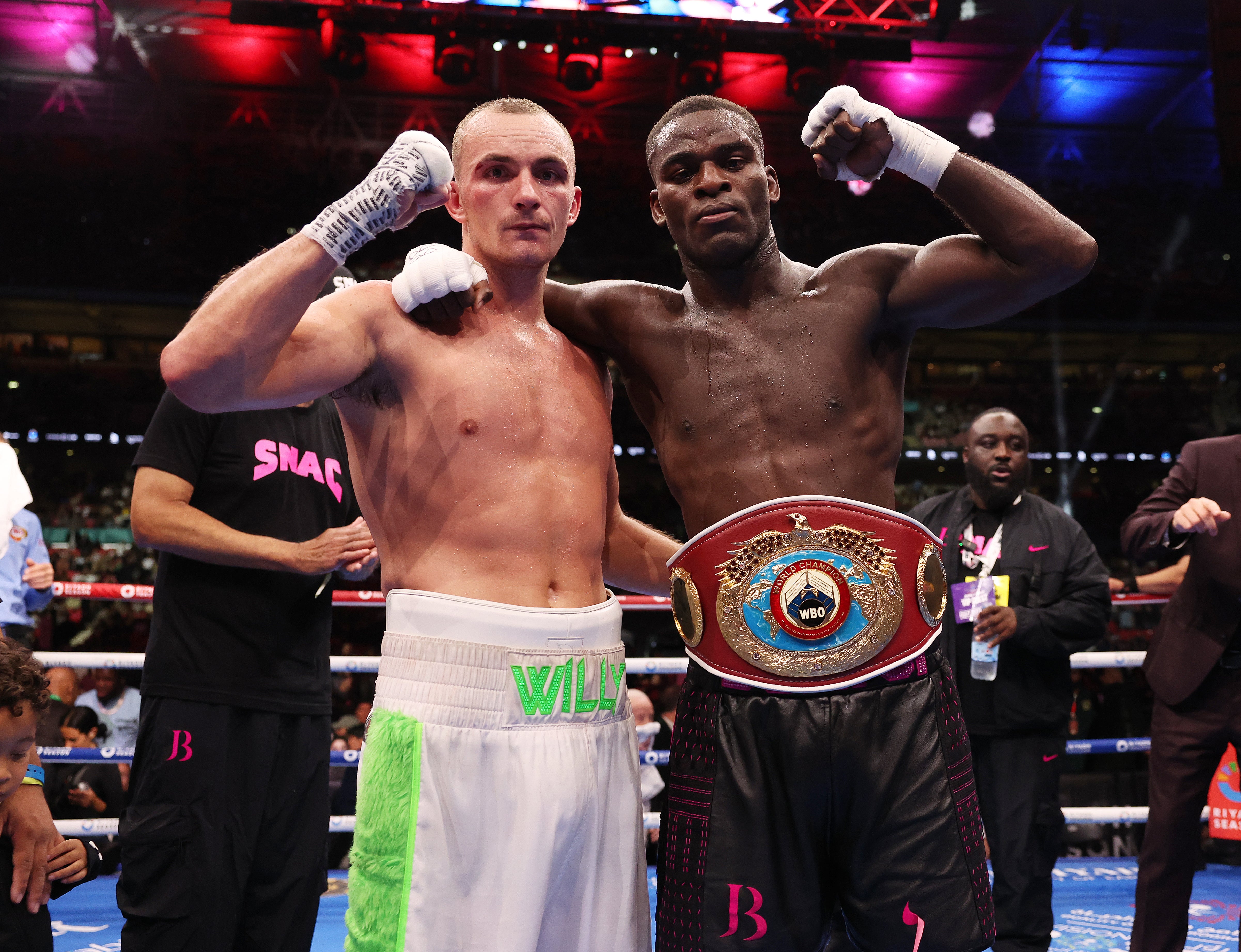 Willy Hutchinson and Joshua Buatsi pose after their fight