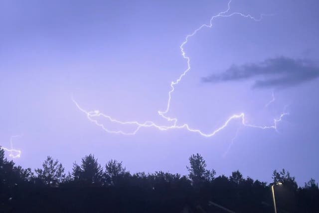 Thunder, lightning and hail marked the end of the summer season (Jenna Smith/PA)