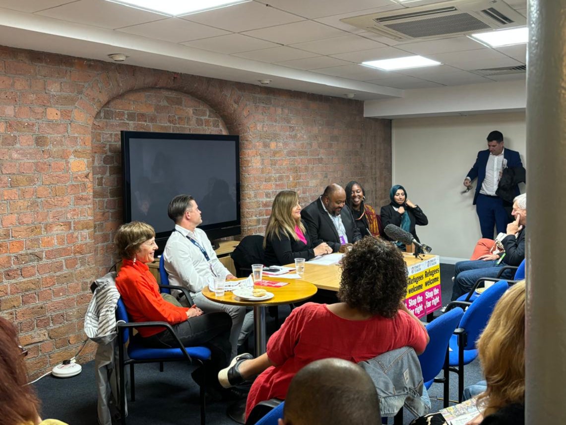 Mish Rahman at an event on the topic of “Standing up against racism” on the sidelines of the Labour conference