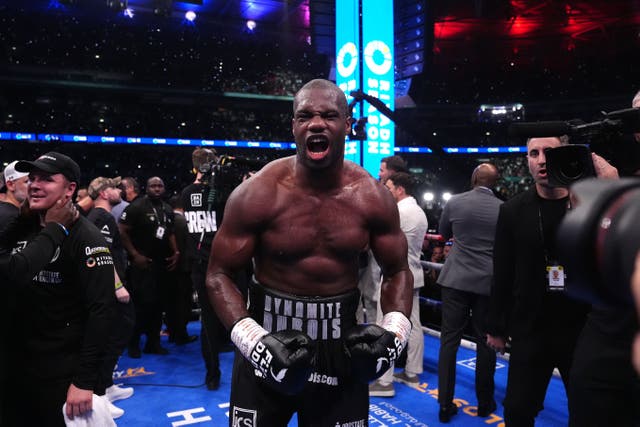 Daniel Dubois knocked out Anthony Joshua in the fifth round at Wembley (Bradley Collyer/PA)