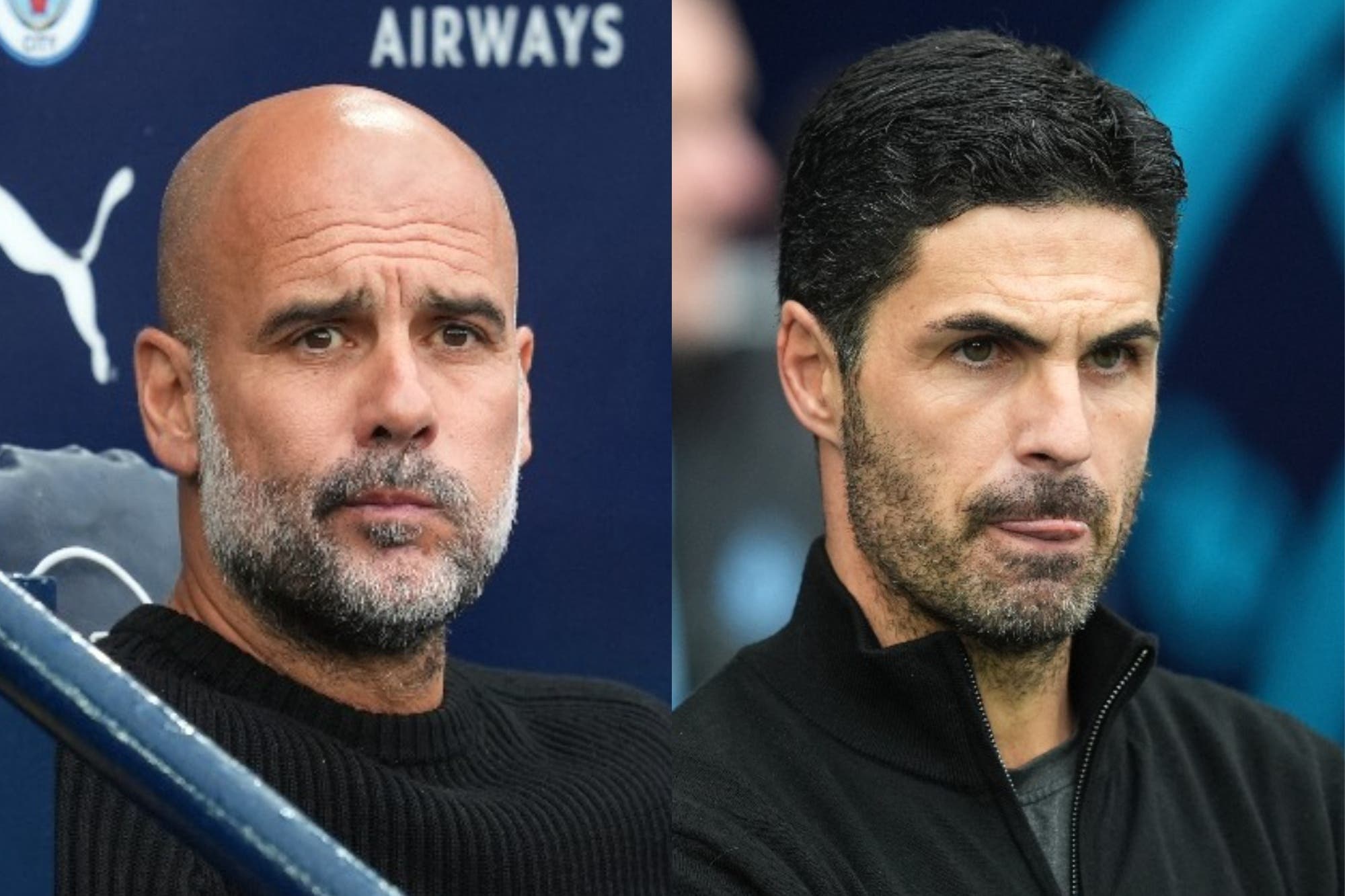 Man City manager Pep Guardiola and Arsenal counterpart Mikel Arteta were unimpressed by the officiating on Sunday (Martin Rickett/PA)