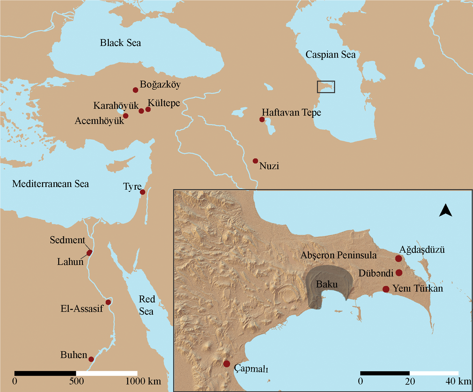 Map of ancient sites where 58 hole game boards were recovered