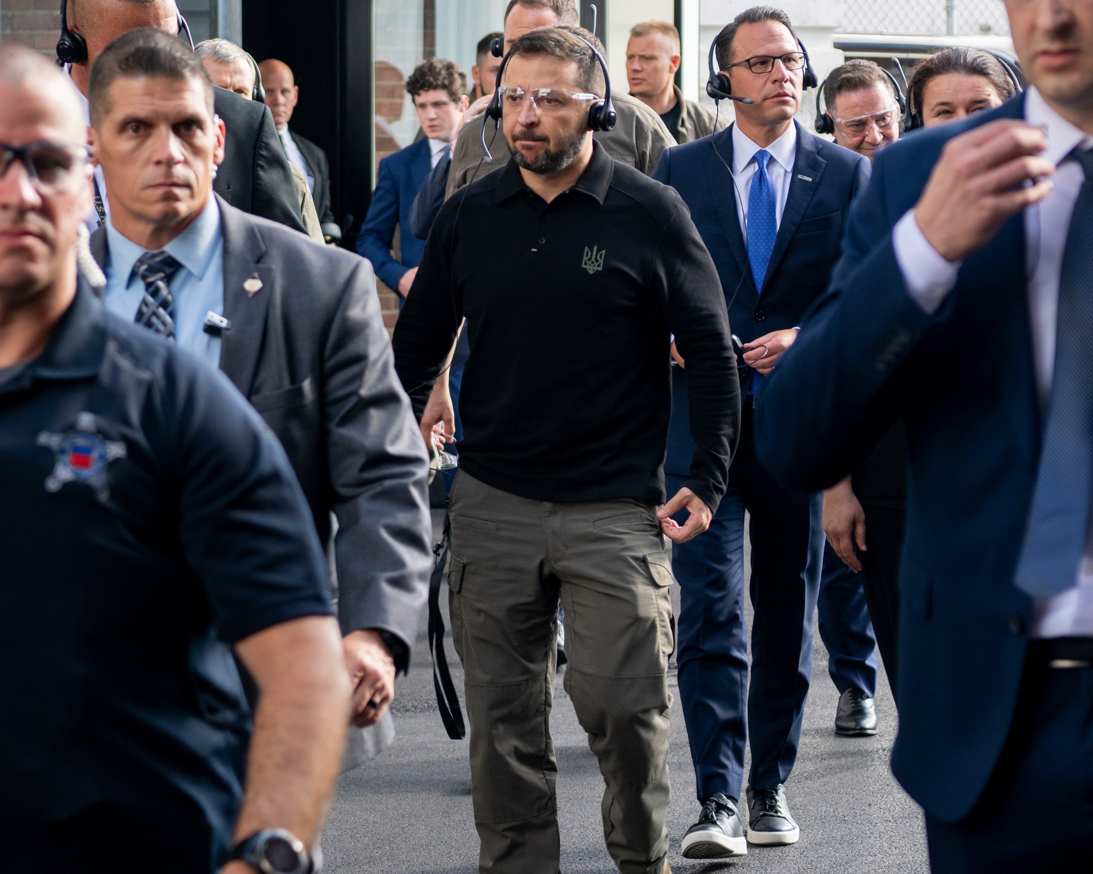 Ukrainian President Volodymyr Zelensky visits the Scranton Army Ammunition Plant in Scranton, Pennsylvania