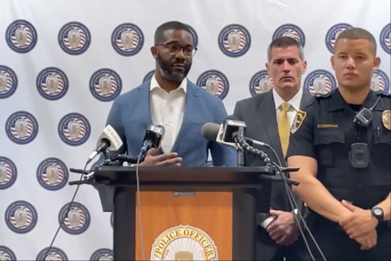 Birmingham Mayor Randall Woodfin at a press conference on Sunday calling for ‘the tools to solve these issues’