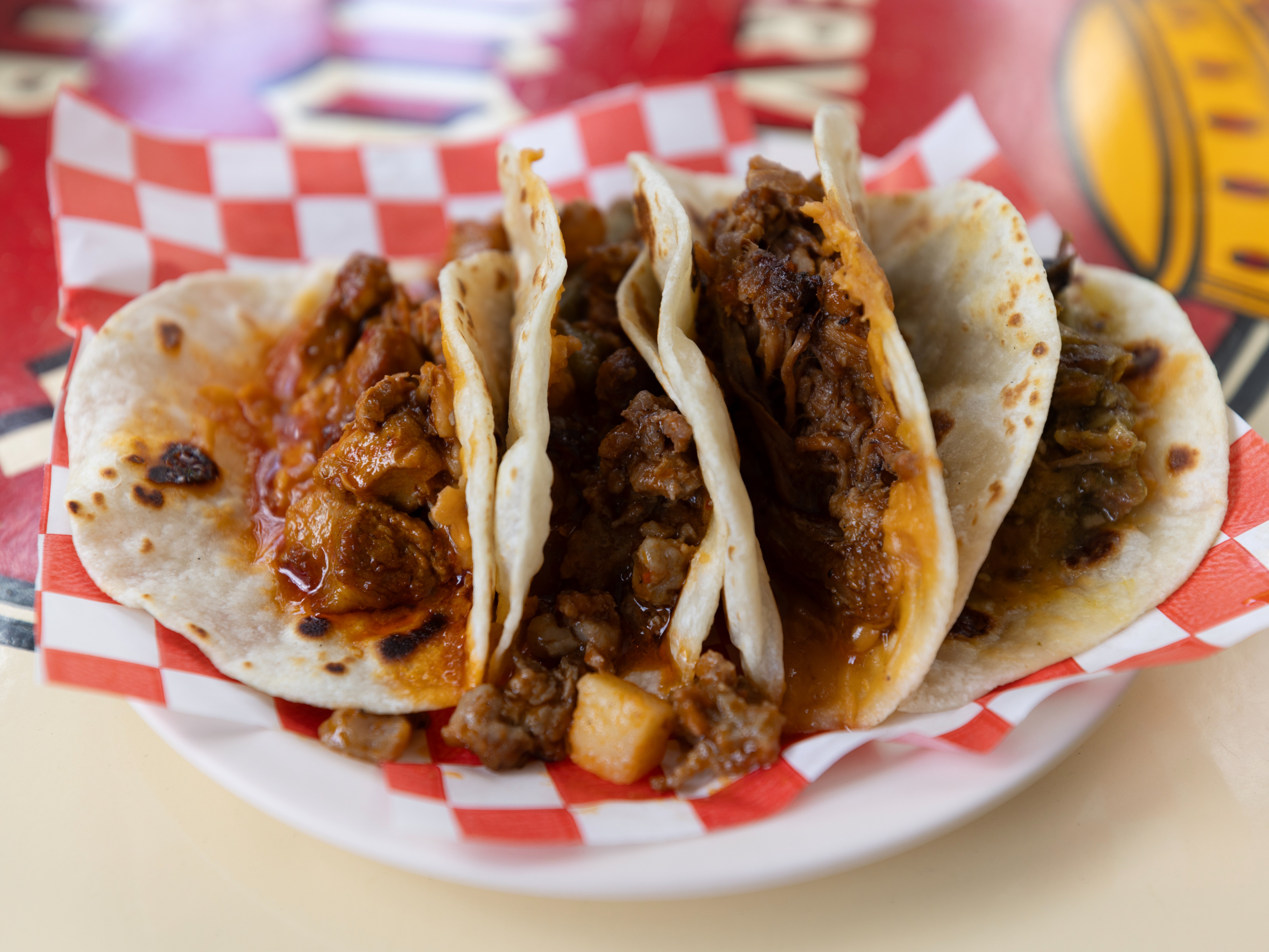 The slow-cooked beef tacos at Barbacoa Gonzalitos, Mexico City