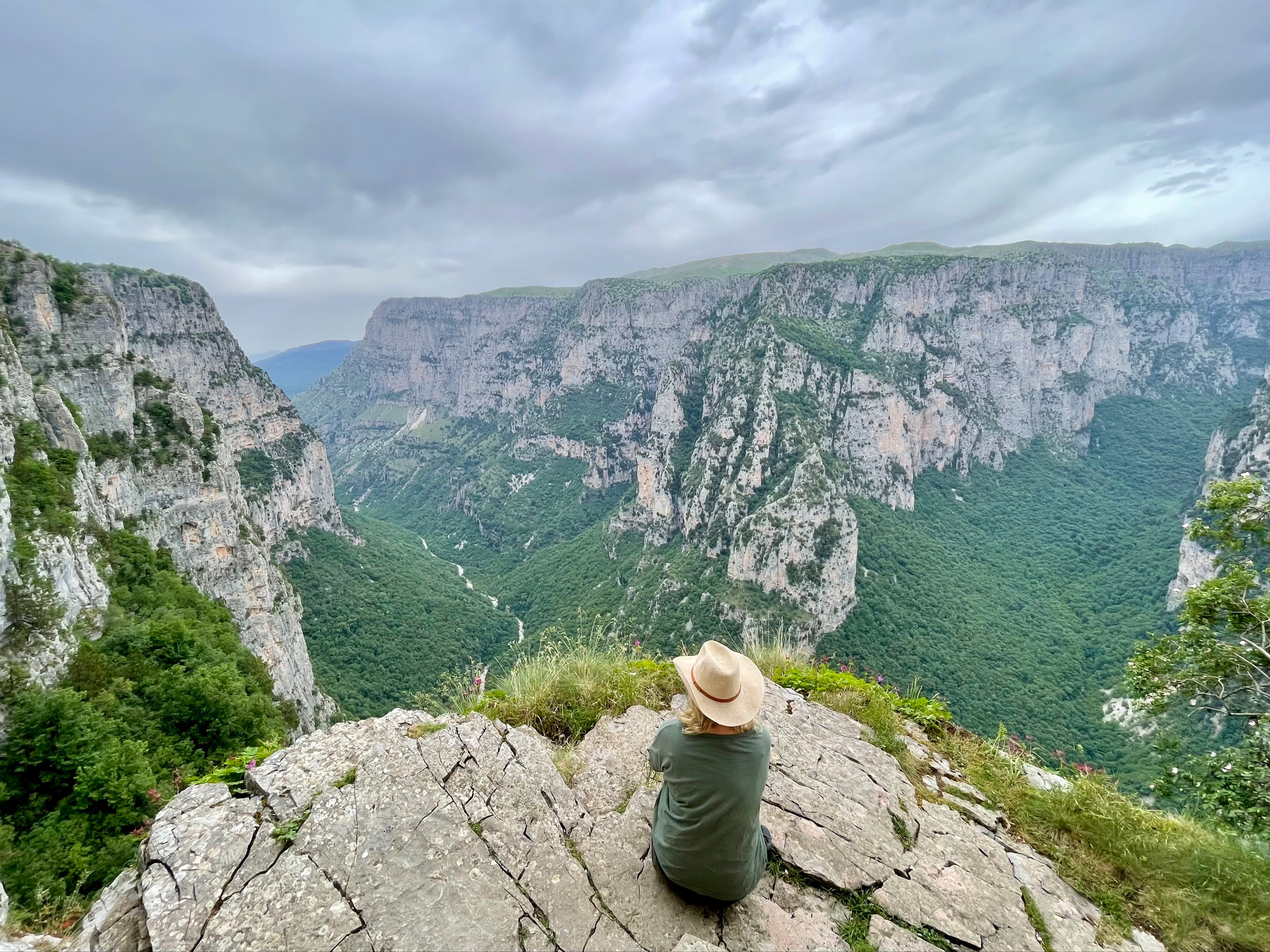 Fiona McIntosh takes in the view over Vikos Gorge in Greece