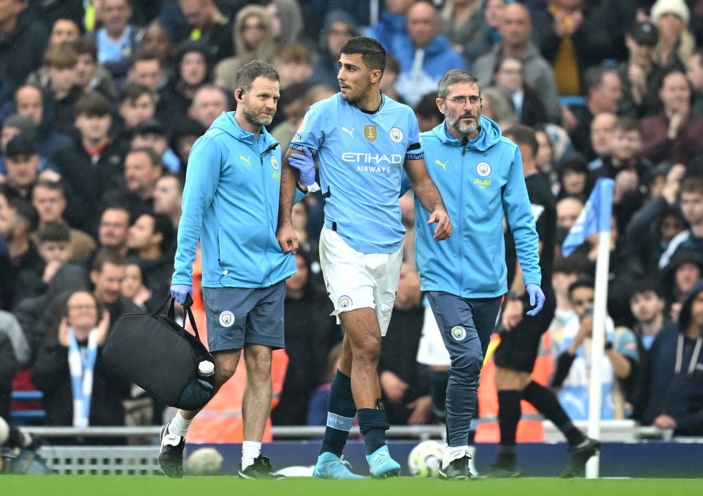 Rodri limped off on what was his first start of the season