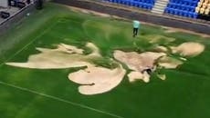 ‘Sinkhole’ opens up in middle of AFC Wimbledon’s pitch as Newcastle match called off amid floods