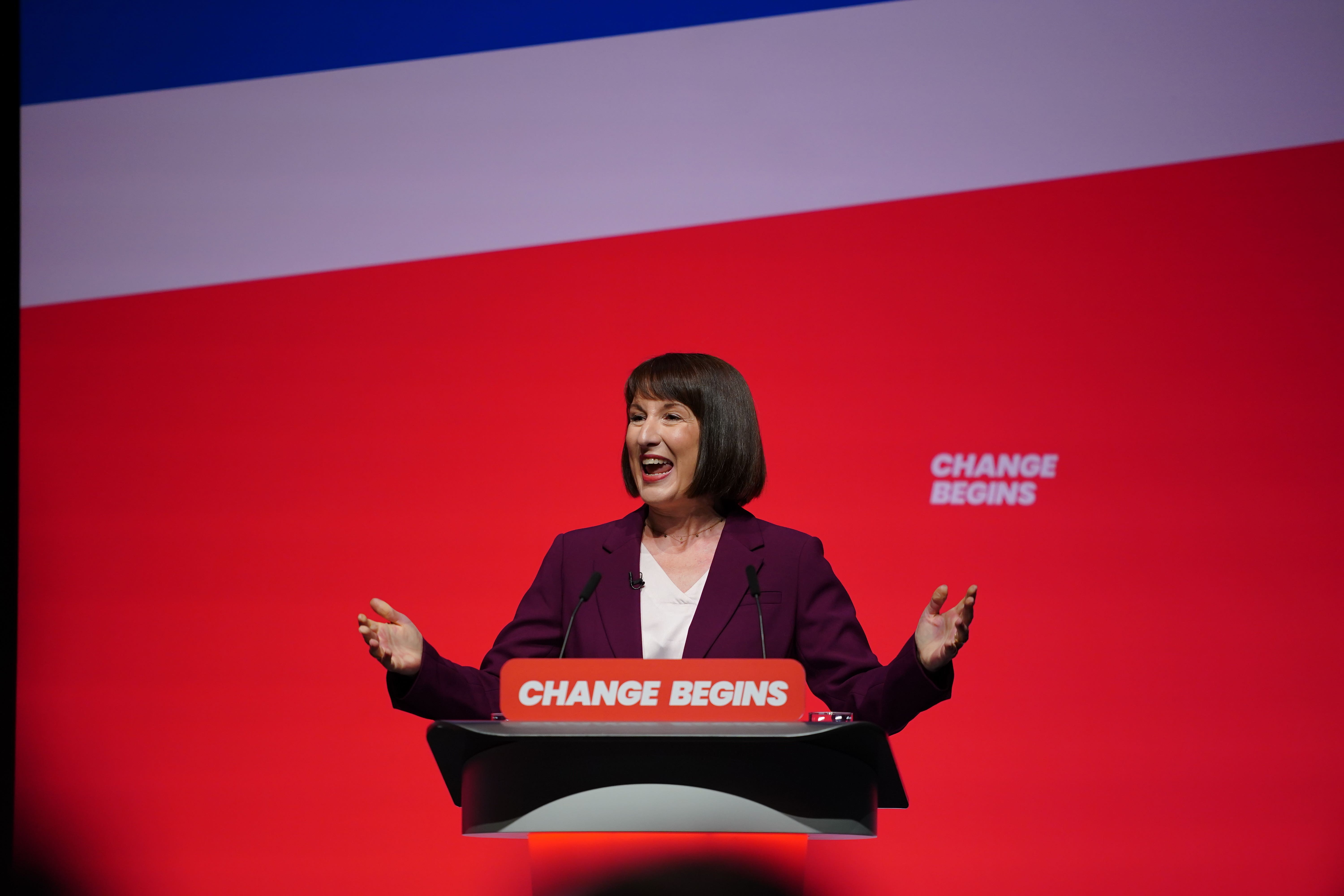 Chancellor Rachel Reeves speaks during the Labour Party conference in Liverpool