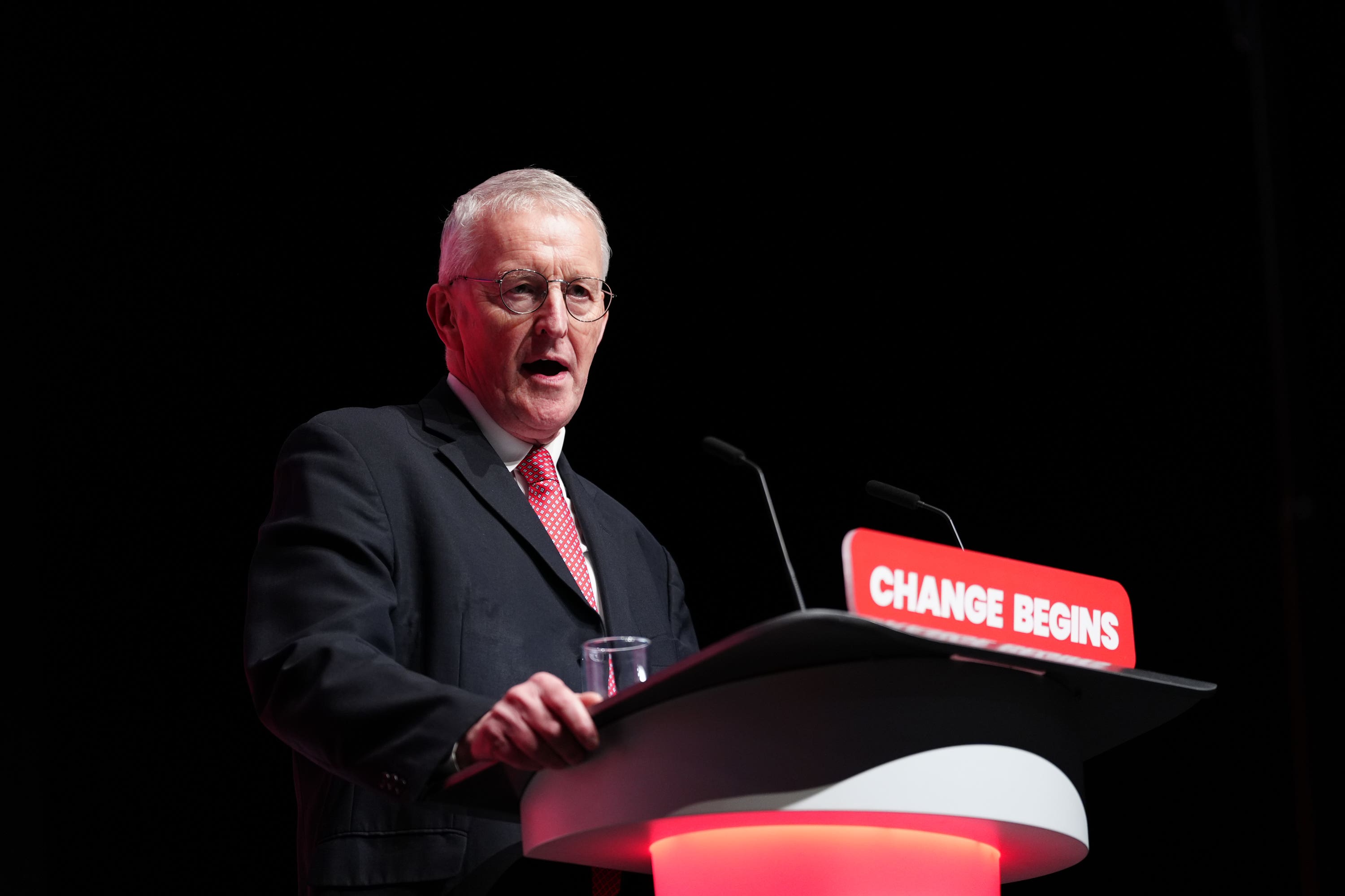 Secretary of State for Northern Ireland Hilary Benn speaks during the Labour Party conference in Liverpool (Peter Byrne/PA)