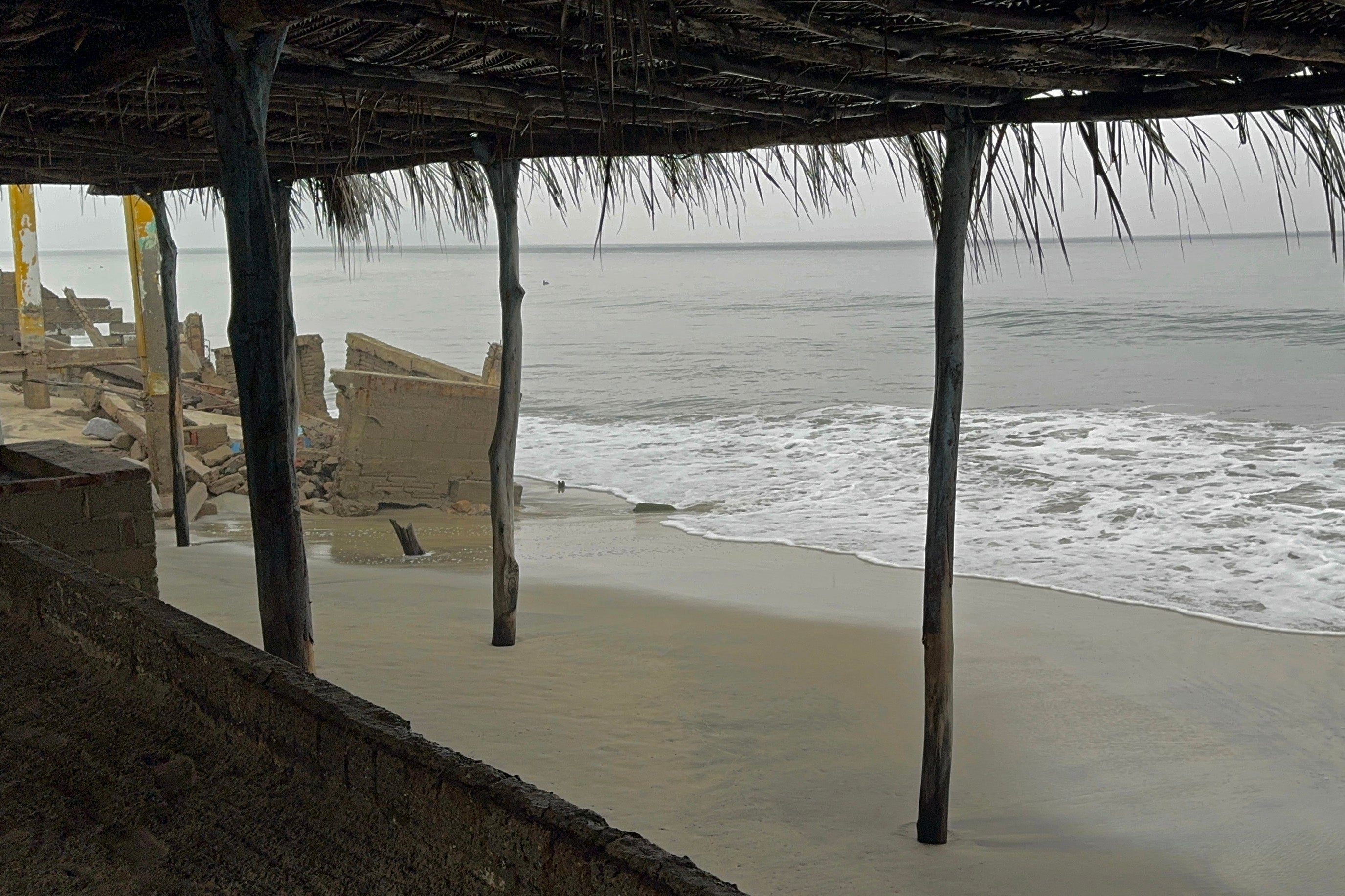 The Cangrejo beach is seen empty ahead of the arrival of Hurricane John in Oaxaca State, Mexico