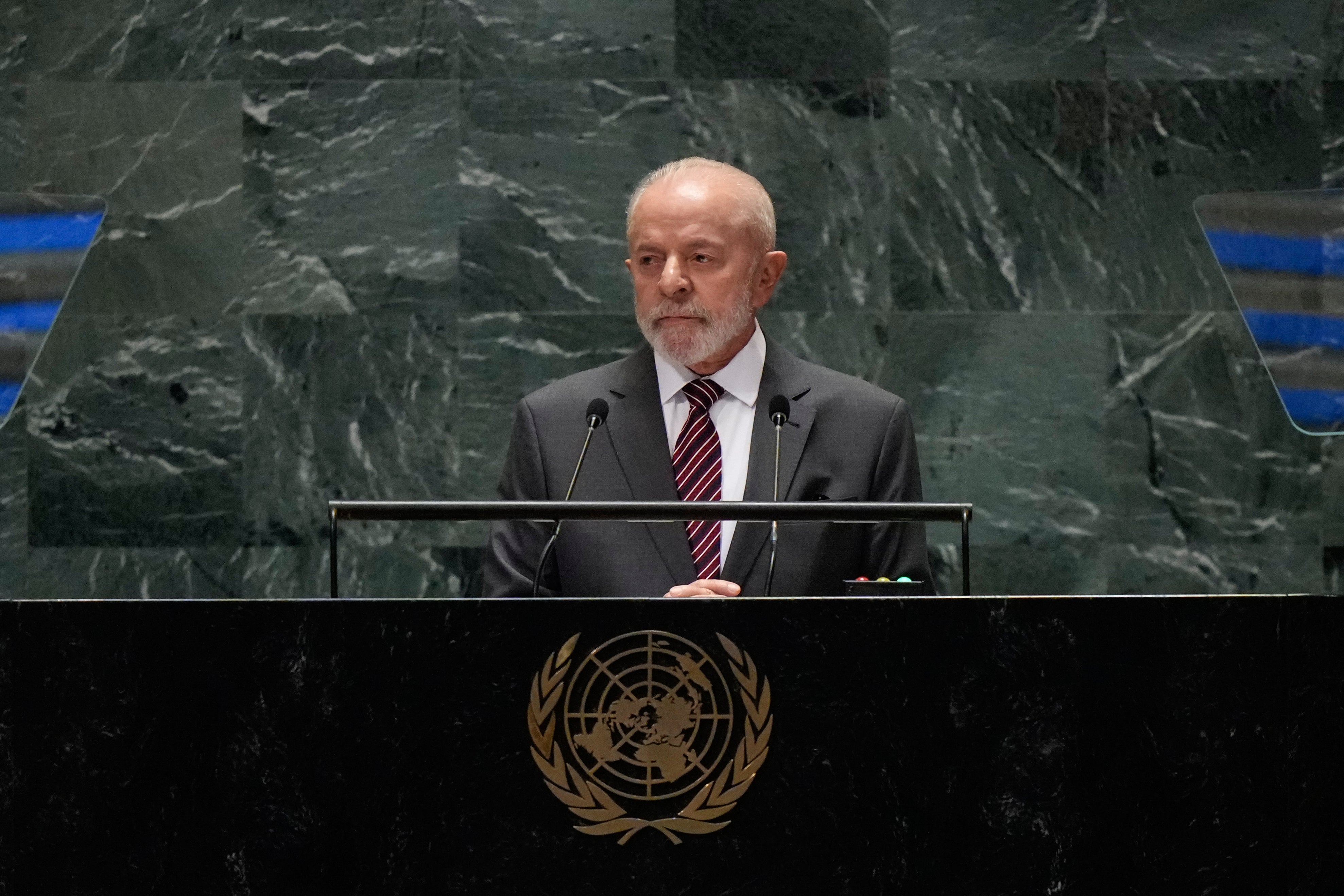 President Luiz Inacio Lula da Silva speaks to the United Nations General Assembly in September 2024