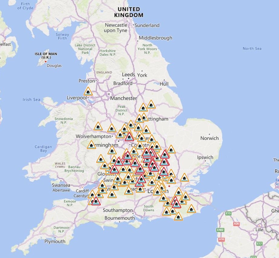 Flood warnings and alerts have been issued across England for Tuesday