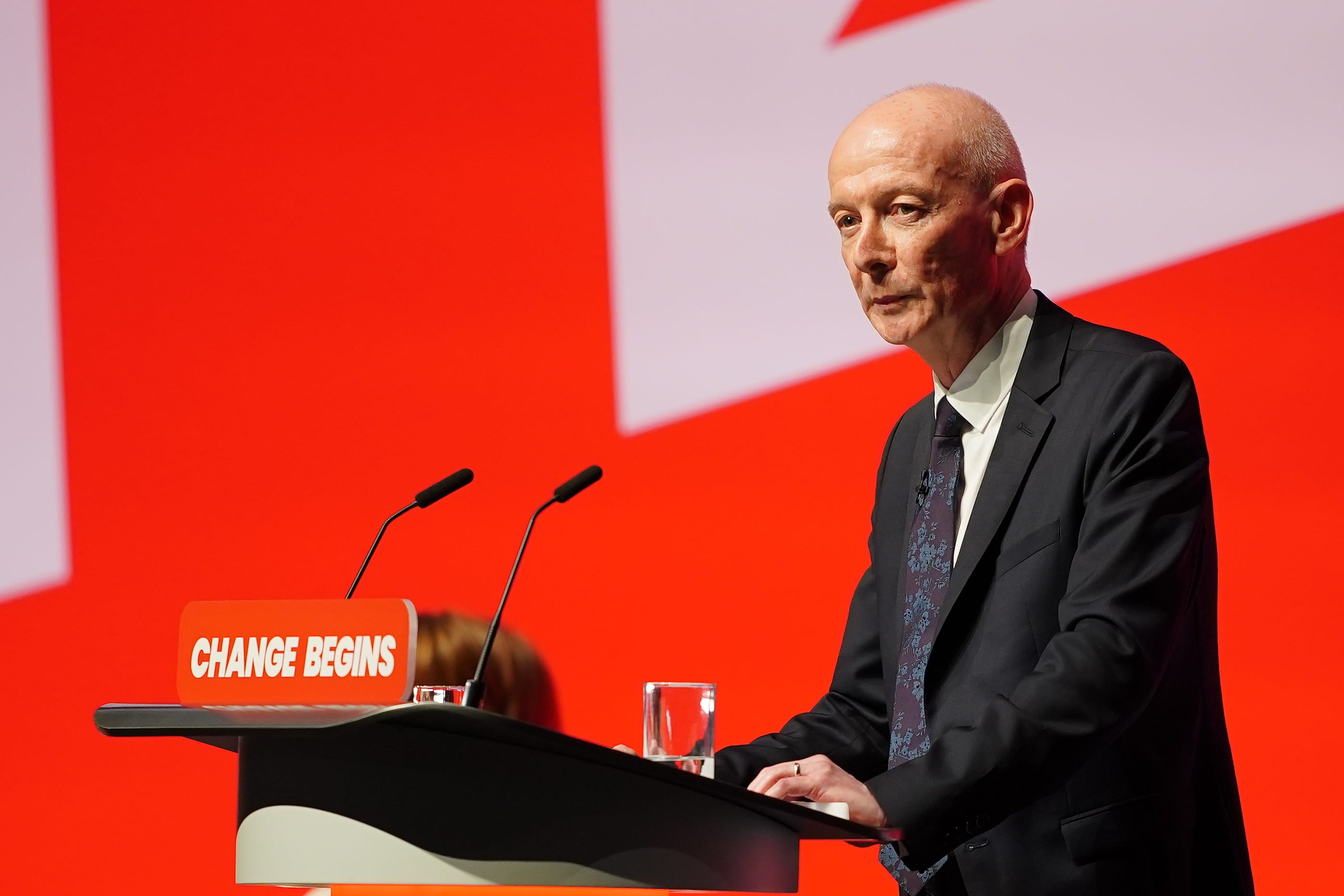 Chancellor of the Duchy of Lancaster Pat McFadden addressed the Labour Party’s Liverpool conference 2024 (Peter Byrne/PA)