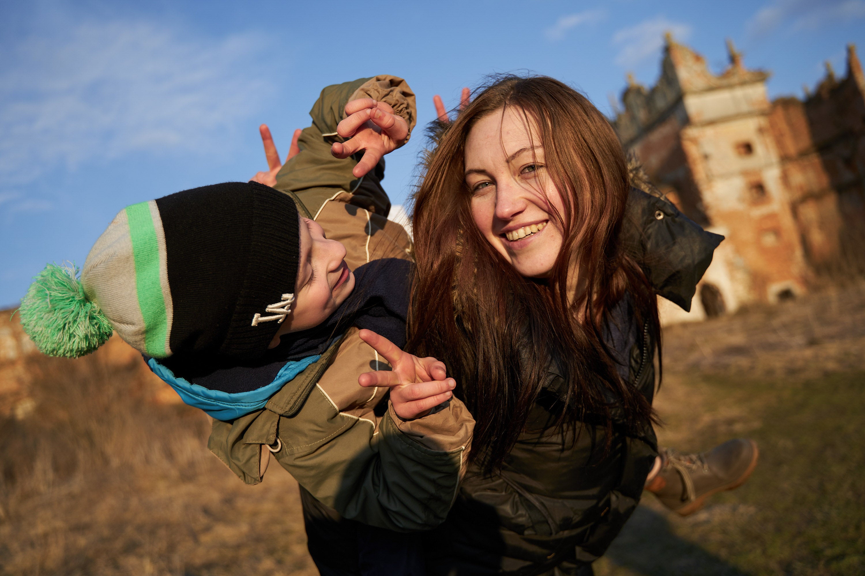 Ms. Kondratska and her son, now 11 years old, photographed before the Russian invasion