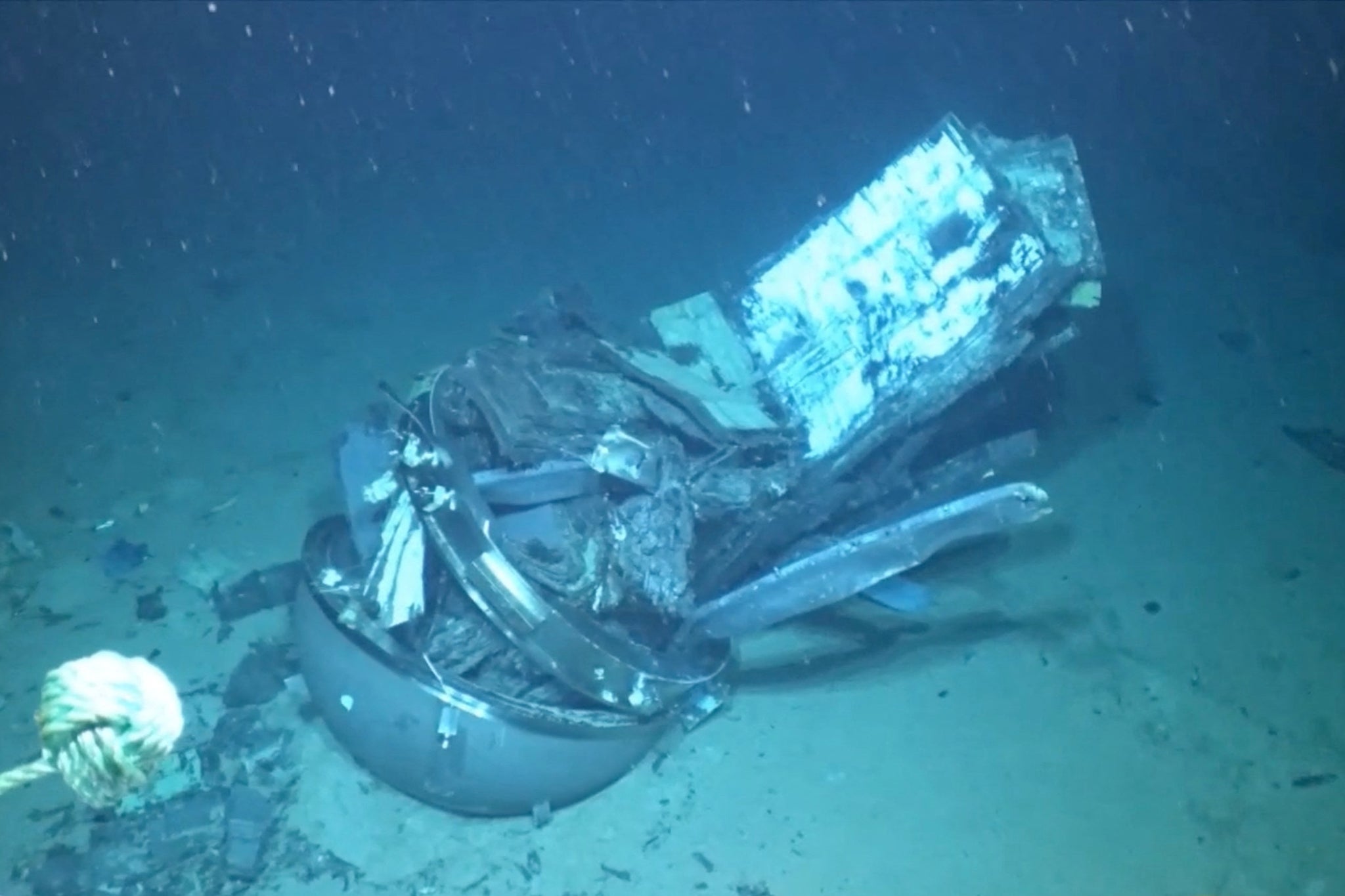 Titan wreckage on the seabed