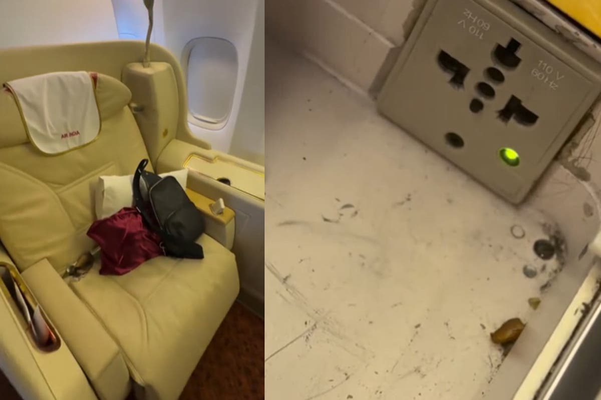 Viral video reveals filthy ,300 first-class cabin on an Air India flight to Delhi