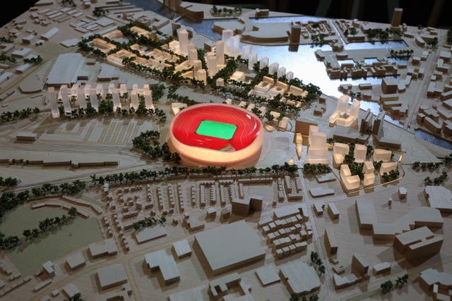 <p>A model of the proposed new-look Old Trafford</p>