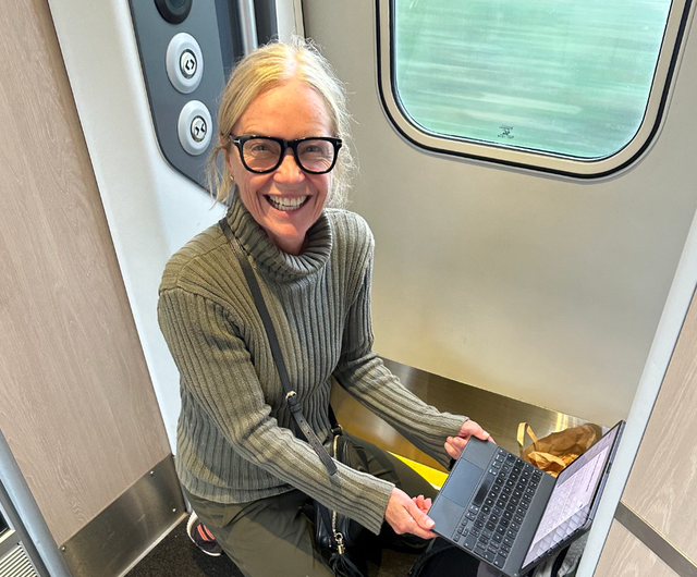 <p> Mariella Frostrup shared a picture of herself seated on the train she had paid a first-class ticket for </p>